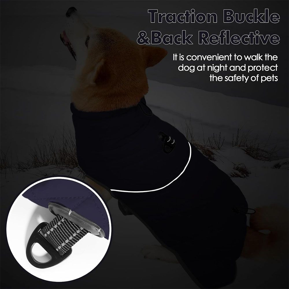 Dog Autumn and Winter Warm Padded Coat with Leash Vest