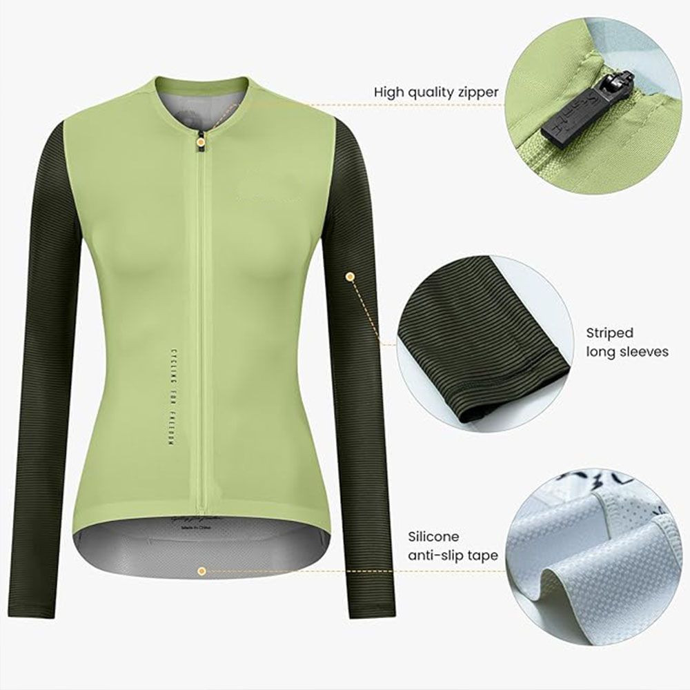 Women’s Pro Long Sleeve Cycling Jersey with Full Zipper